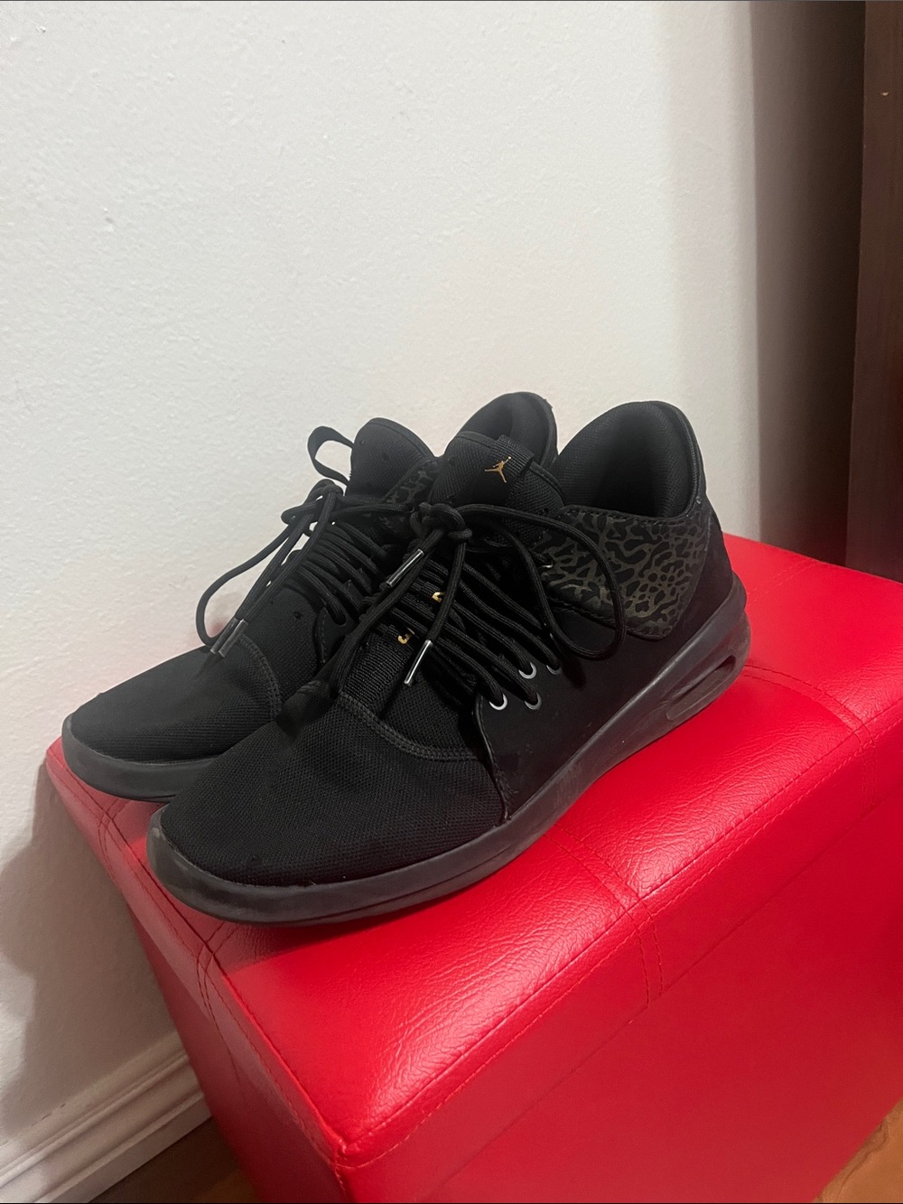 Jordan Men's Black Sneakers with Subtle Gold Details